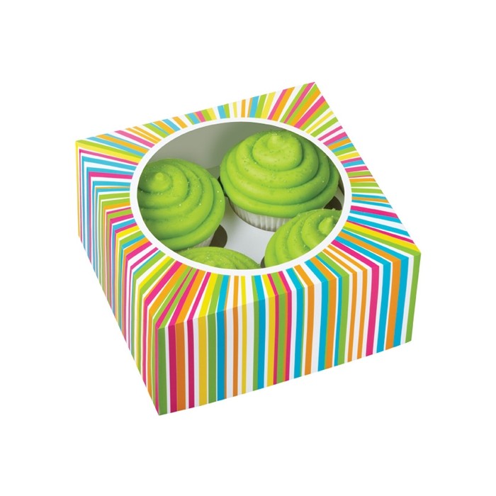Set cajas 4 cupcakes Arco Iris