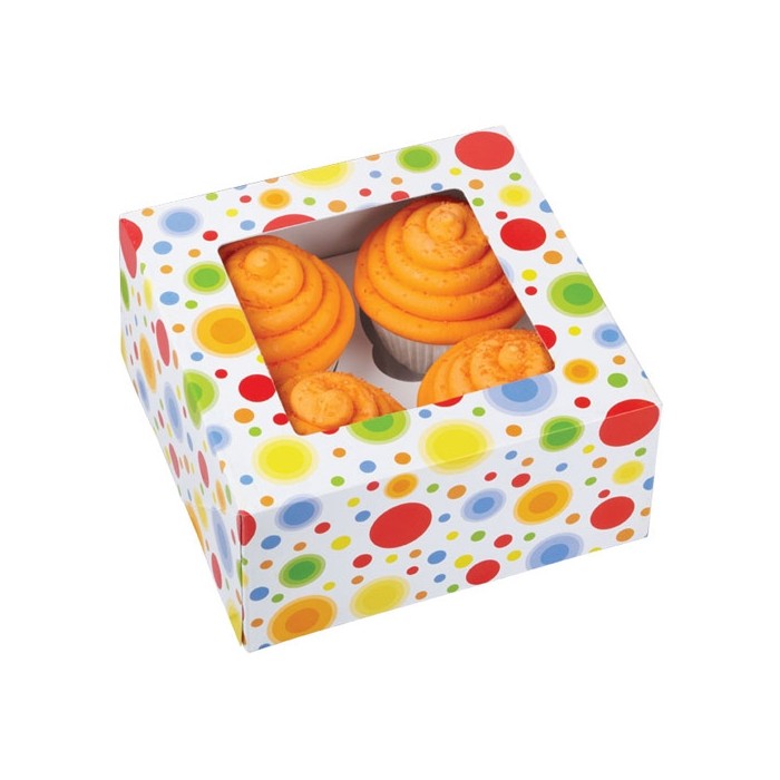 Set cajas para 4 cupcakes círculos