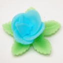 Set de 3 Rosas de oblea color azul