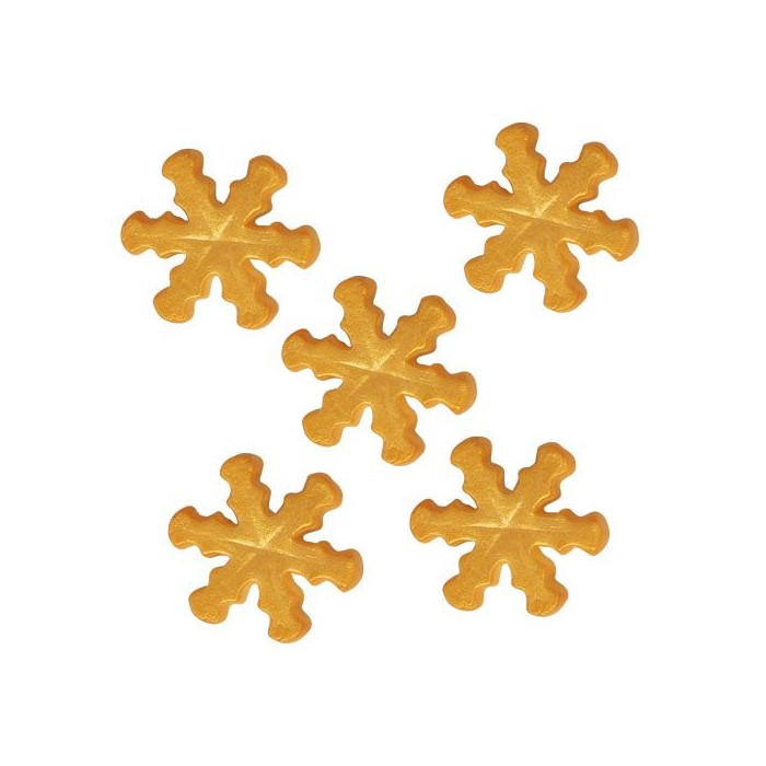 Copos de nieve de azúcar dorados - Funcakes