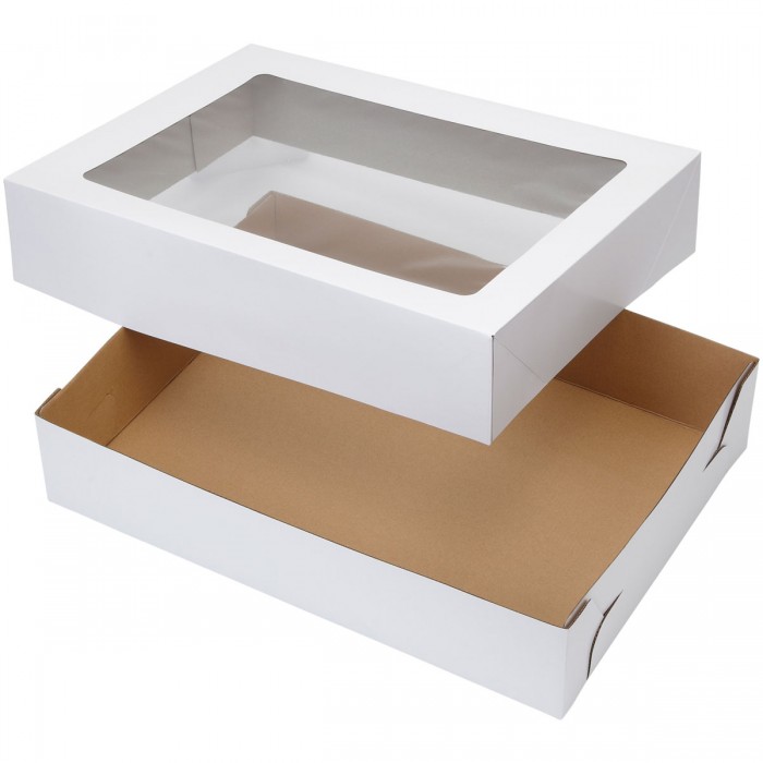 Pack de 2 cajas para tarta rectangulares con ventana - Wilton