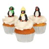 Set de 3 figuras de azúcar con forma de pingüino - FunCakes 