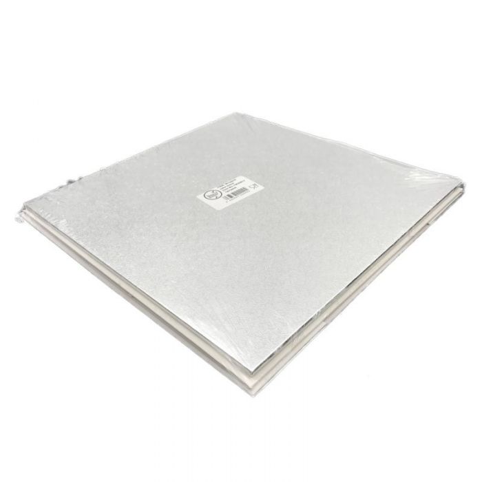 Base plata rectangular + caja blanca tarta 45x35 cm