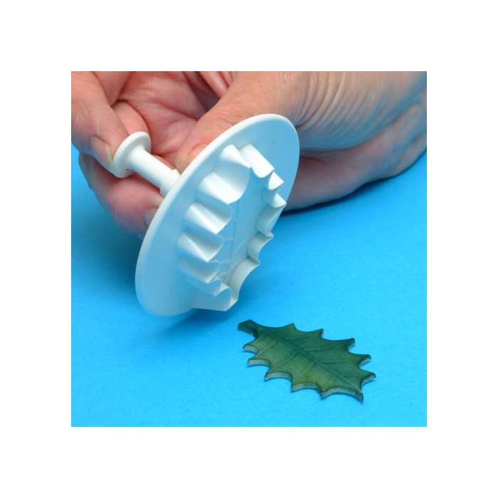 Cortador con expulsor hoja de acebo grande