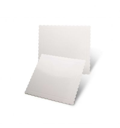 Base rectangular blanca ondas 40x30 3 mm.