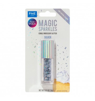 Copos de purpurina plateados PME